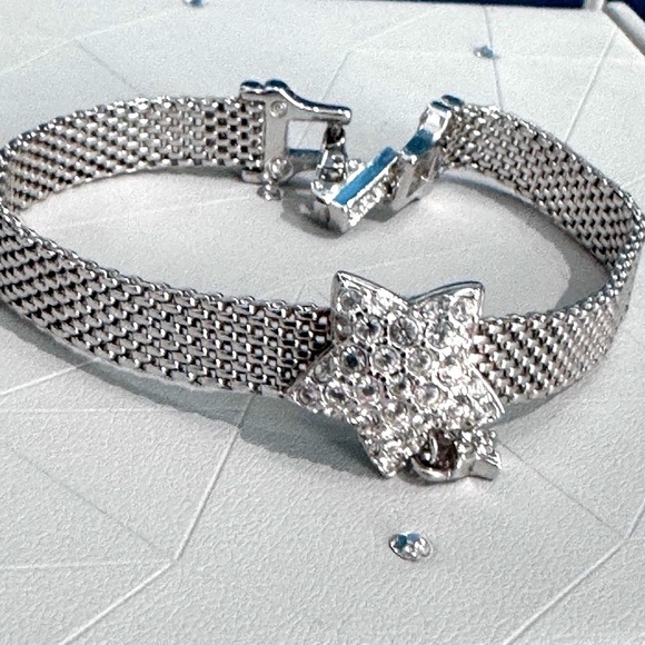 💫 Swarovski Silver Mesh Bracelet w/ Crystal Star Charm – Celestial Sparkle! 💫 - Picture 13 of 13